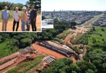 Jorge Seba e Osvaldo Carvalho visitam obra de interligação dos bairros São Cosme e Jardim Universitário