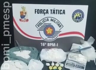 Força Tática prende dupla e apreende quase 2 kg de cocaína em Votuporanga