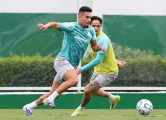 Paulinho treina sem restrições no Palmeiras em preparação para jogo da Libertadores