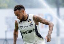 Fora da estreia do Santos na Sul-Americana, Neymar treina no CT Rei Pelé