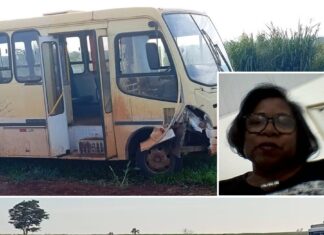 Mulher morre após acidente entre carro e ônibus em rodovia de Riolândia