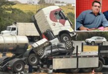 Laudo descarta falha em freios e caminhoneiro flagrado cochilando ao prensar carro e matar advogado é indiciado por homicídio culposo