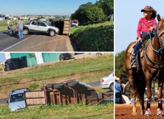 Competidora de 8 anos da prova dos três tambores morre após picape capotar em Jales