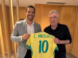 Presidente da CBF afirma que Ancelotti convocará seleção para Copa com contrato renovado