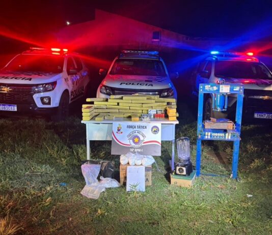 Força Tática apreende quase 50 kg de drogas e munições em Cosmorama