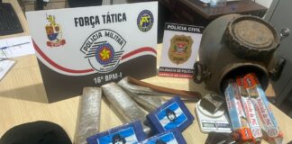 Operação desenterra 6 kg de entorpecentes e apreende revólver em Américo de Campos