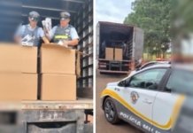 Polícia intercepta carregamento milionário de cigarros contrabandeados na Rodovia Péricles Bellini