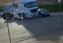 Motorista de caminhão guincho foge da polícia em perseguição, bate em carros e é preso em Rio Preto