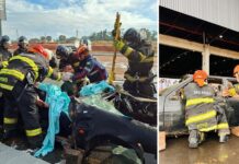 Simulado de acidente mobiliza forças de segurança e saúde em exercício integrado de atendimento emergencial