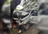 Motorista morre após caminhonete bater contra árvore; revólver e munição deflagrada foram encontrados no veículo