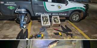 Polícia Ambiental flagra pesca ilegal com uso de iluminação artificial em Mira Estrela