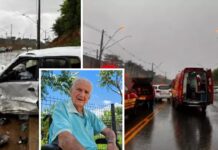 Idoso de 90 anos morre e outras três pessoas ficam feridas em colisão
