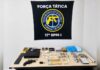 Tatuador é preso ao ser flagrado com porções de drogas, revólver furtado e pistolas falsas em Rio Preto