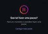 Convite à pausa no feed infinito