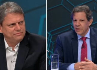 Tarcísio lidera disputa pelo governo de SP, com 45,6%; Haddad tem 34,1%