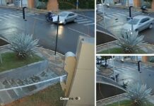 Câmeras de segurança flagram acidente no centro de Votuporanga