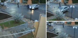 Câmeras de segurança flagram acidente no centro de Votuporanga