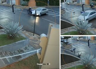 Câmeras de segurança flagram acidente no centro de Votuporanga