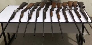 Denúncia de violência doméstica leva polícia a encontrar arsenal de espingardas e carabinas e homem é preso