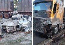 Idosa morre em colisão com carreta bitrem na Rodovia Percy Waldir Semeghini