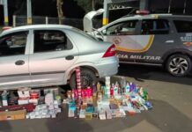 Polícia Rodoviária apreende cosméticos, perfumes e varas de pesca do Paraguai