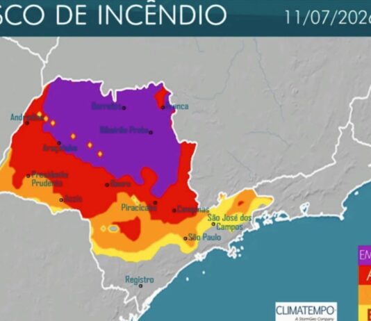 Defesa Civil de SP emite alerta de emergência para incêndios no feriado