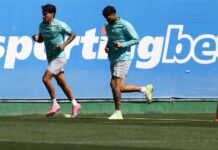 Barboza e Gómez trabalham no campo em treino do Palmeiras, mas seguem como dúvida