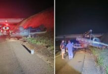 Caminhonete capota na Rodovia Euclides da Cunha
