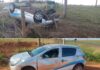 Dupla furta carro oficial da Prefeitura de Aspásia, arromba loja, capota durante fuga e acaba presa