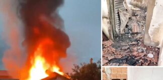 Incêndio destrói residência no distrito de Simonsen