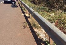 Motociclista fica ferido após queda na Rodovia Péricles Bellini