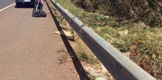 Motociclista fica ferido após queda na Rodovia Péricles Bellini