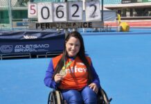Flávia Braga Chaves conquista ouro e quebra novamente recorde brasileiro no atletismo paralímpico
