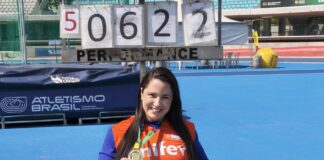 Flávia Braga Chaves conquista ouro e quebra novamente recorde brasileiro no atletismo paralímpico