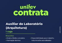 Unifev abre edital para contratação de auxiliar de laboratório