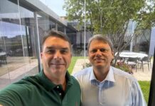Flávio cita Tarcísio como “grande quadro” da direita ao falar de 2030