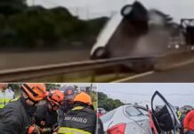 Grávida de 8 meses perde controle da direção e capota carro em Araçatuba