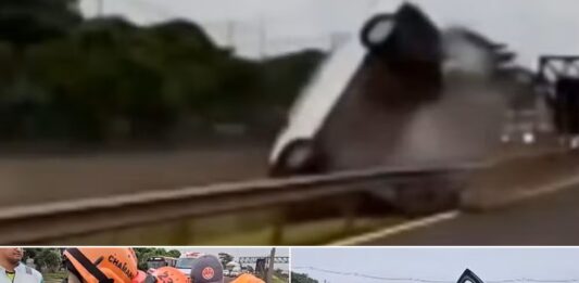 Grávida de 8 meses perde controle da direção e capota carro em Araçatuba