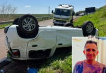Morador de Votuporanga morre em capotamento na SP-461; outras quatro pessoas ficaram feridas