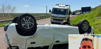 Morador de Votuporanga morre em capotamento na SP-461; outras quatro pessoas ficaram feridas