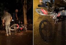 Mulher morre e filha de 12 anos fica ferida após motocicleta bater em árvore em Auriflama