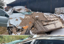Vice-prefeito de Nova Castilho e esposa ficam feridos após caminhão tombar sobre carro
