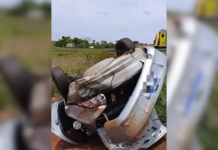 Jovem fica ferido após capotar veículo na Rodovia Euclides da Cunha