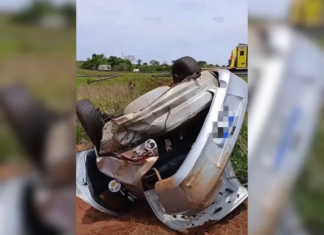 Jovem fica ferido após capotar veículo na Rodovia Euclides da Cunha