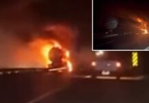 Cabine de carreta é destruída por incêndio na Rodovia Euclides da Cunha