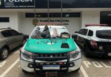 Carro suspeito de furtos rurais é apreendido após perseguição