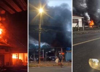 Incêndio atinge fábrica de pneus e espalha ‘nuvem’ preta de fumaça em Catanduva