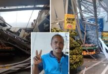 Servidor morre após parte de teto de supermercado desabar durante forte temporal em Araçatuba
