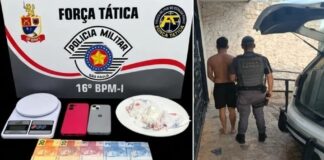 Força Tática captura procurado por tráfico e apreende cocaína em Votuporanga